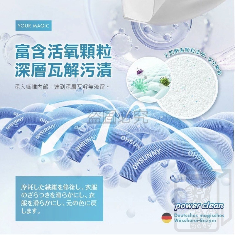 🔥德國品牌🔥魔力洗衣酵素粉 1000g大容量 優妙客 洗衣酵素 洗衣酵素粉 清潔酵素 洗衣神器 去黃去漬粉 酵素粉-細節圖7