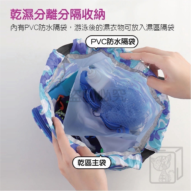 🔥乾濕分離袋🔥兒童游泳包 兒童玩水包 兒童雙肩包 兒童更衣包 可愛萌趣兒童背包 兒童後背包 兒童包包 兒童運動包-細節圖7