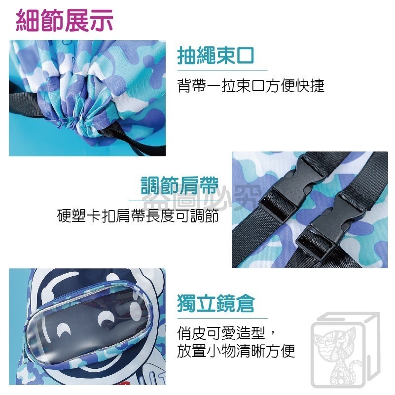 🔥乾濕分離袋🔥兒童游泳包 兒童玩水包 兒童雙肩包 兒童更衣包 可愛萌趣兒童背包 兒童後背包 兒童包包 兒童運動包-細節圖9