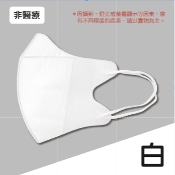 白色｜3D口罩R【單片】