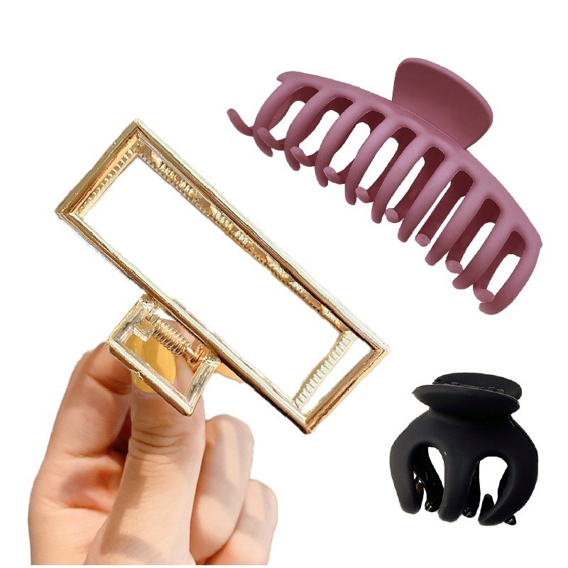 🔥復古造型🔥韓系鯊魚夾 簡約氣質 鯊魚夾 長型髮夾 造型夾 長型鯊魚夾 髮夾 夾子 無痕髮夾 韓式金屬夾 頭髮夾-細節圖2