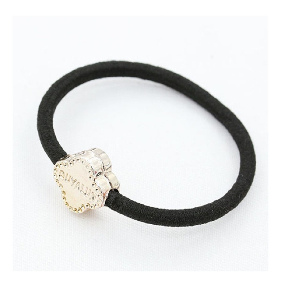 🎉台灣發貨🎉韓版新款黑色造型電鍍髮圈 高彈力髮束 金屬色髮飾 髮飾 高彈力束髮圈 綁頭髮 素面髮圈 綁頭髮髮圈-細節圖2