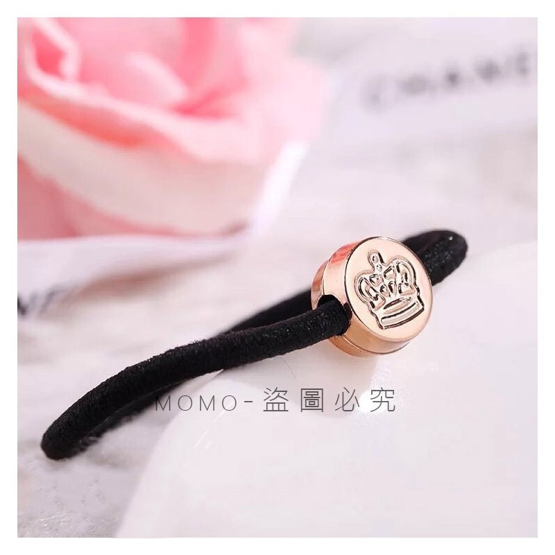 🎉台灣發貨🎉韓版新款黑色造型電鍍髮圈 高彈力髮束 金屬色髮飾 髮飾 高彈力束髮圈 綁頭髮 素面髮圈 綁頭髮髮圈-細節圖4