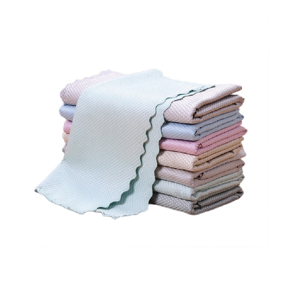 🔥超纖吸水🔥魚鱗抹布 玻璃抹布 清潔擦玻璃 洗碗布百潔布 廚房清潔巾 汽車抹布 無水痕 吸水不掉毛 家俱 魚鱗紋格-細節圖2