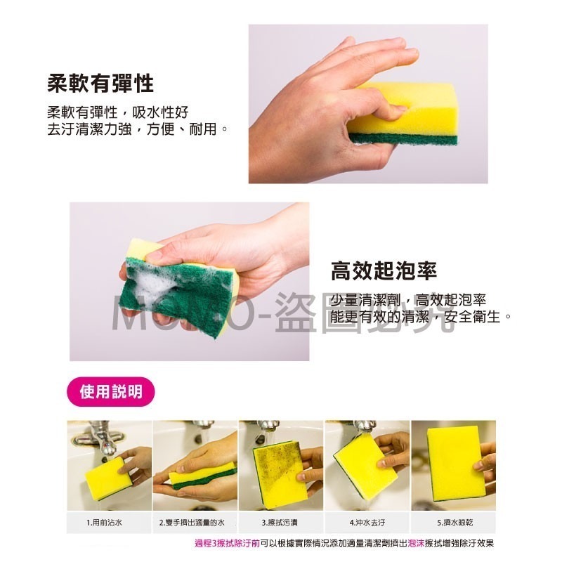🔥廚房小幫手🔥雙面海綿菜瓜布 洗碗海綿刷 清潔用洗碗刷 去油汙海棉擦 雙面魔力擦 刷碗布 洗碗洗鍋子 餐具鍋具清潔-細節圖5