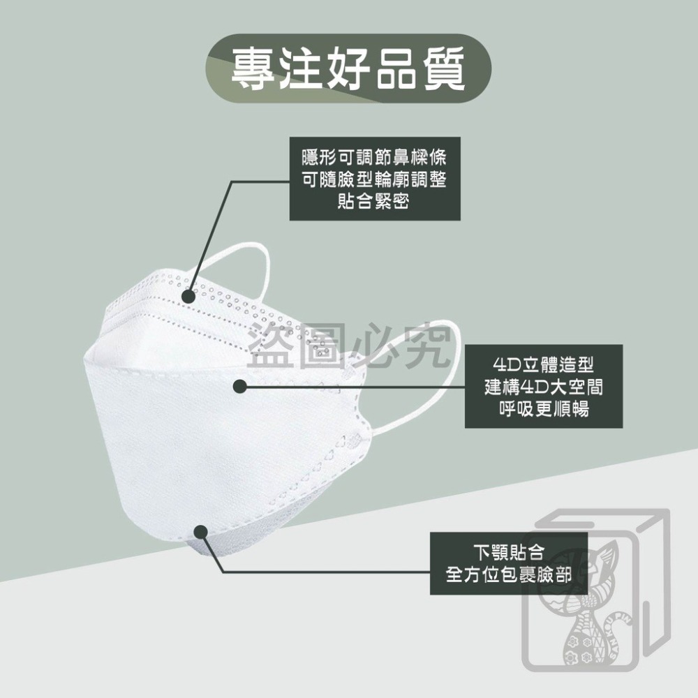 ✨淨新✨加大KF94✨醫用口罩 4D口罩 魚嘴口罩 KF94立體口罩 韓式口罩 醫療立體口罩 台灣製醫療級口罩 醫用口罩-細節圖6