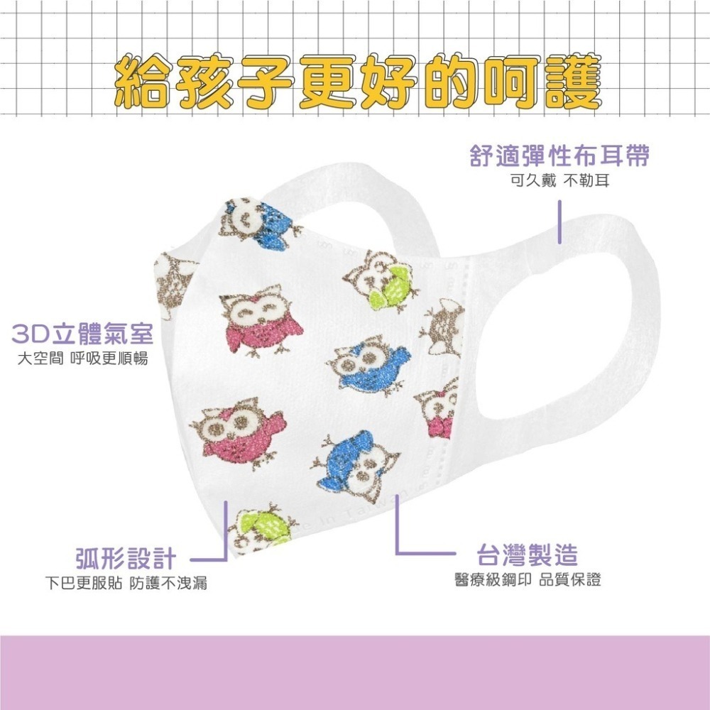 ⭐淨新⭐幼幼 寬耳帶⭐超立體醫療口罩 3D立體口罩 醫療口罩 醫用口罩 兒童立體口罩 兒童口罩 小朋友口罩 口罩-細節圖4