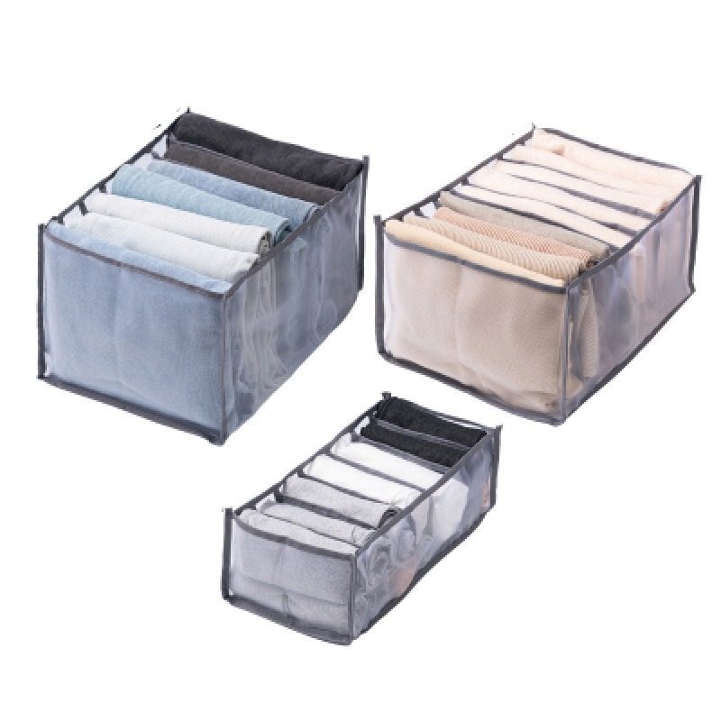 🔥超低價🔥衣物整理盒 衣物收納 衣櫃分格收納 内衣褲收納盒 可折疊網格收納籃 分隔收納袋 衣櫥收納分格 收納神器-細節圖2