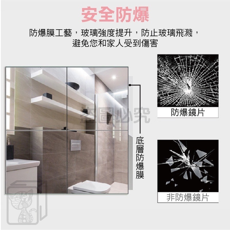 🔥防爆安全🔥組合拼接鏡 黏貼鏡 鏡面貼 組合鏡 貼鏡 無框鏡 全身鏡 DIY拼接鏡子 鏡子貼 鏡子 黏貼鏡子-細節圖7