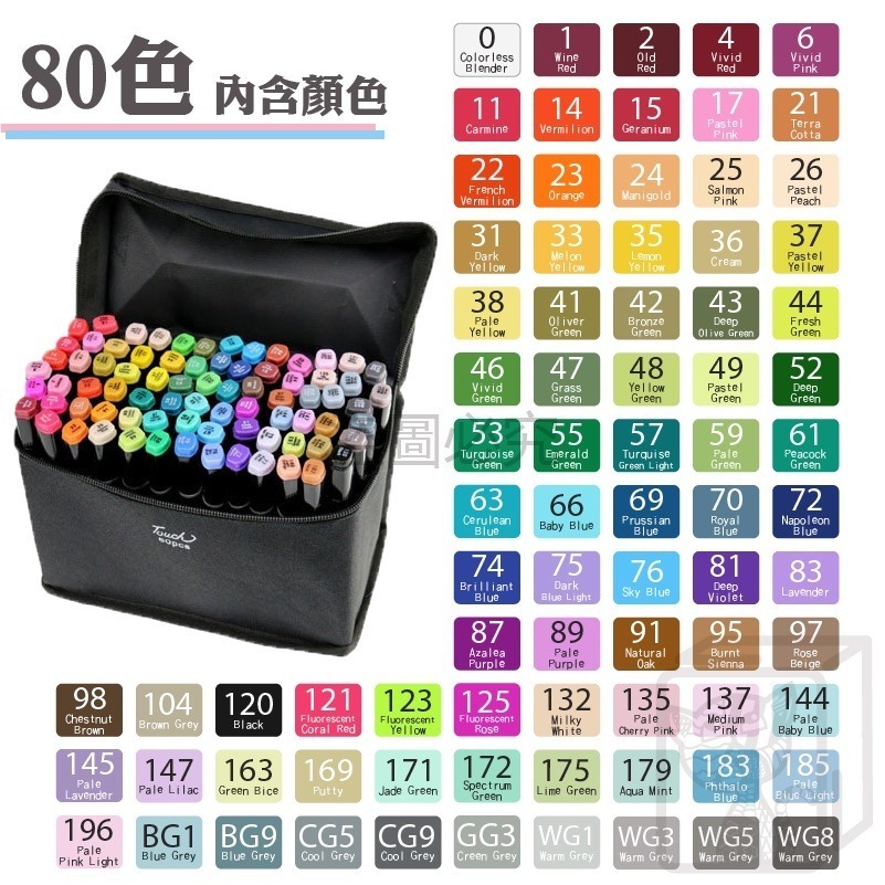 🔥色彩鮮豔🔥雙頭彩色馬克筆 24色 48色 80色 色彩馬克筆 油性馬克筆 雙頭馬克筆 馬克筆 雙頭繪筆 多色馬克筆-細節圖9