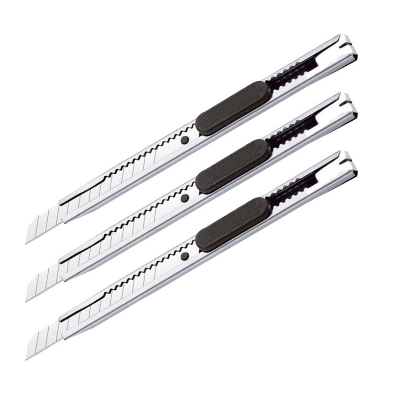 ✨夾扣設計✨文具美工刀片 辦公裁剪 裁切刀工具刀 美工刀 切割刀 工刀片 便攜不銹鋼 學生文具 文具用品 刀片 平頭刀-細節圖2