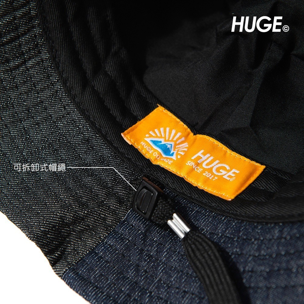 🌟拼接設計🌟撞色拼接漁夫帽 HUGE OUTDOOR HAT 漁夫帽 登山帽 露營帽 圓帽 可拆帽繩 休閒帽 FUS-細節圖8