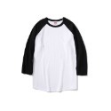 【白底/黑袖】七分袖棒球T