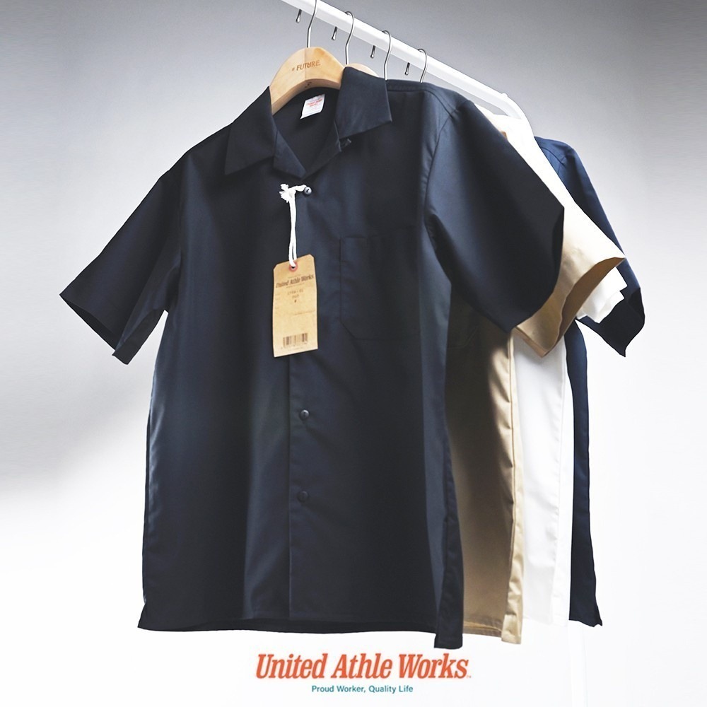 🌟不易起皺🌟古巴領短袖襯衫 United Athle工作襯衫 古巴領開襟襯衫 特殊布襯衫  古巴襯衫 FUS-細節圖4