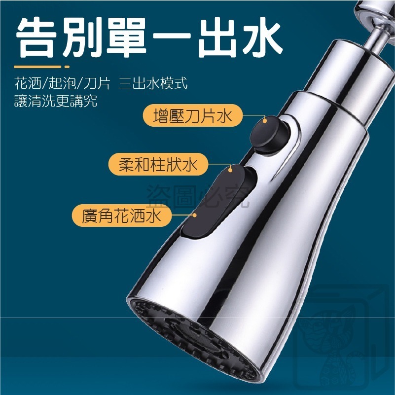 💦節水防濺💦花洒延展器 水龍頭延展器 水龍頭延伸 三檔切換 可360轉向 延伸轉接頭 多功能洗漱花洒 萬向水龍頭延展-細節圖4
