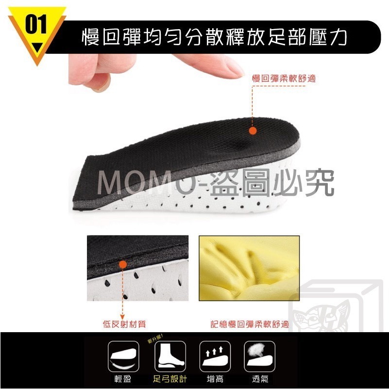 🔥現貨免運 增高鞋墊🔥記憶眠增高墊 墊高 隱形增高鞋墊 可裁剪記憶鞋墊 後跟墊 4D增高墊 彈性鞋墊 減震鞋墊-細節圖6
