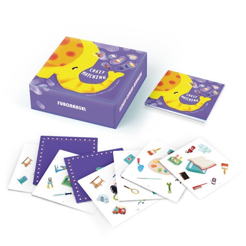 對對碰卡片 親子卡牌遊戲 多人桌遊 圖案卡牌遊戲 多種玩法 益智玩具 兒童互動玩具 水果動物兒童遊戲卡 找相同遊戲-細節圖2