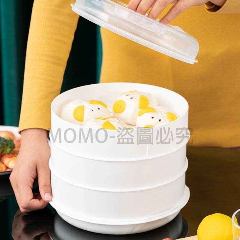🔥微波爐蒸籠🔥 飯菜加熱蒸屜 廚房冷藏保溫盒 菜罩家用 多層塑膠蒸籠蒸格 微波爐專用蒸籠器 饅頭包子加熱盒 蒸米飯盒-細節圖4