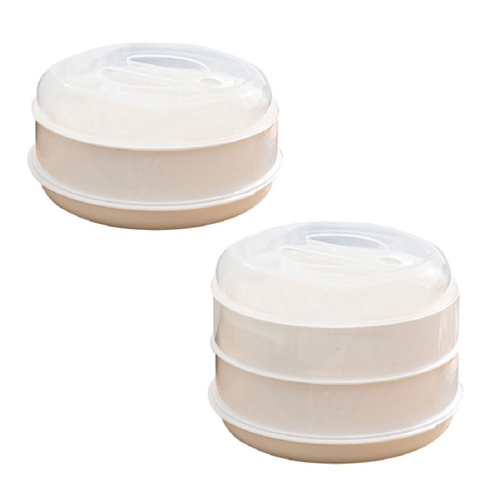 🔥微波爐蒸籠🔥 飯菜加熱蒸屜 廚房冷藏保溫盒 菜罩家用 多層塑膠蒸籠蒸格 微波爐專用蒸籠器 饅頭包子加熱盒 蒸米飯盒-細節圖2