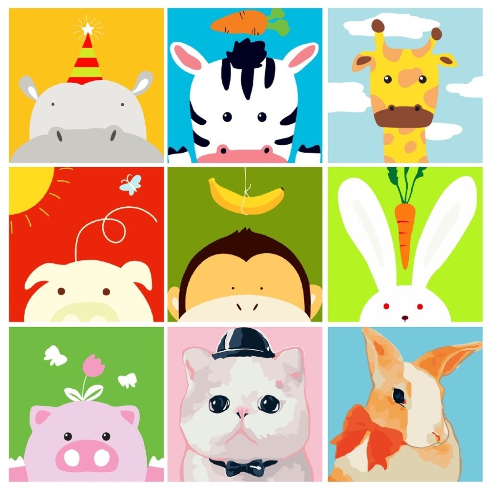 🔥多款圖案🔥 數字油畫 小朋友油畫 DIY油畫 卡通兒童繪畫 客廳裝飾畫 小孩油畫 數字迷你油畫 可愛油畫 裝飾油-細節圖2