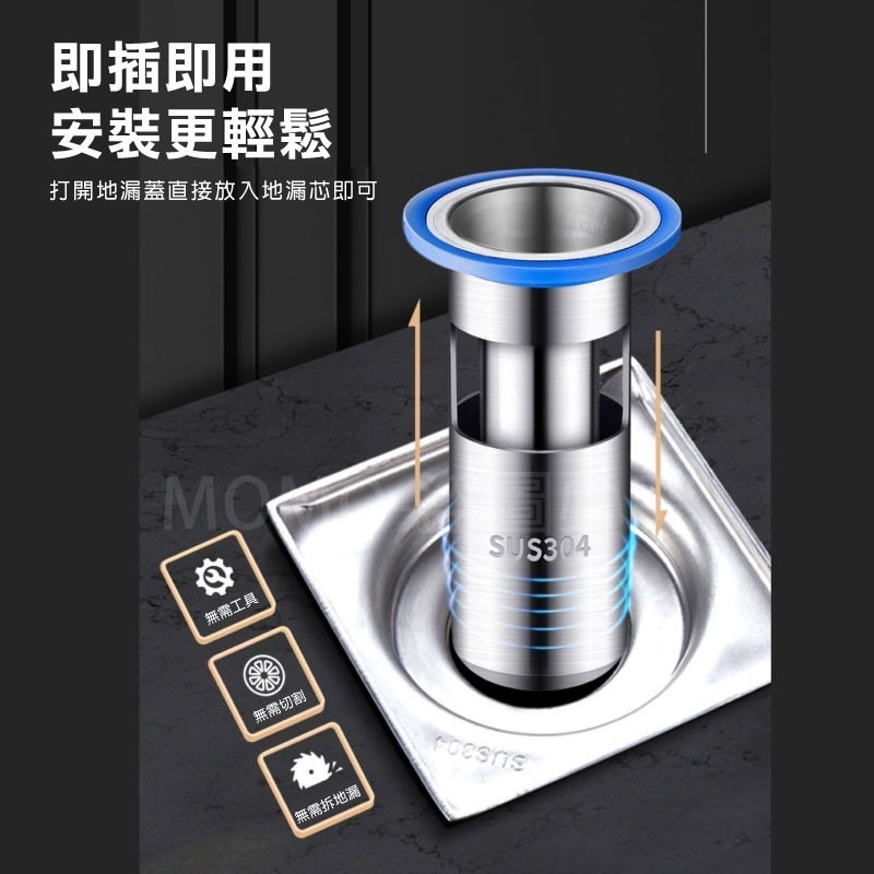 🔥台灣發貨🔥防臭地漏芯 304不鏽鋼防臭地漏 防蟑螂排水孔蓋 下水道防臭器 廁所防蟲地漏內芯 落水頭 地漏蓋 防臭-細節圖6