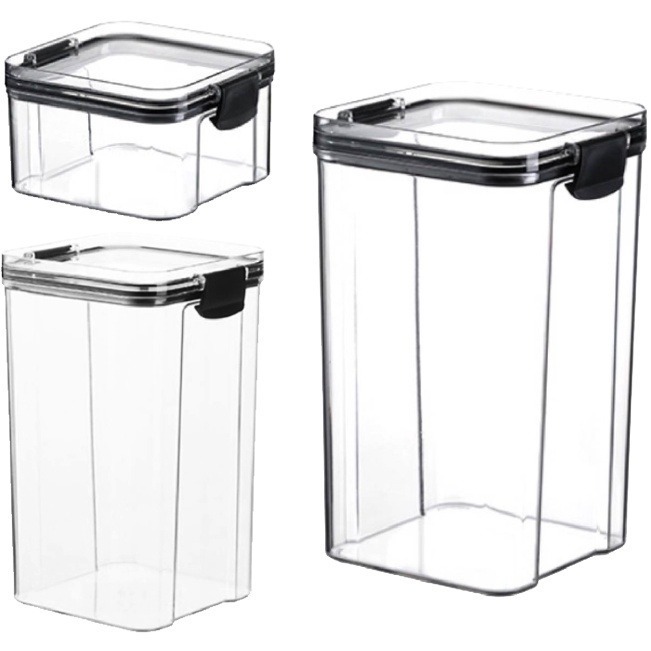 🎉台灣發貨🎉方形透明儲物罐 密封罐 保鮮盒 保鮮罐 食物密封盒 透明密封罐 廚房保鮮罐 冰箱保鮮盒 收納盒 零食罐-細節圖2