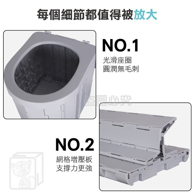 🔥加大版🔥帶蓋摺疊馬桶 摺疊馬桶 車載馬桶 摺疊露營馬桶 移動馬桶 行動馬桶 坐便器 應急廁所 攜帶式折疊馬桶 移動-細節圖9