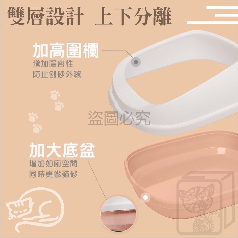 🔥台灣發貨🔥送貓砂鏟🔥半封閉式貓砂盆 北歐色系貓砂盆 加高護欄 阻擋貓砂 貓便盆 貓咪廁所 防噴濺貓砂盆 貓砂盆-細節圖5