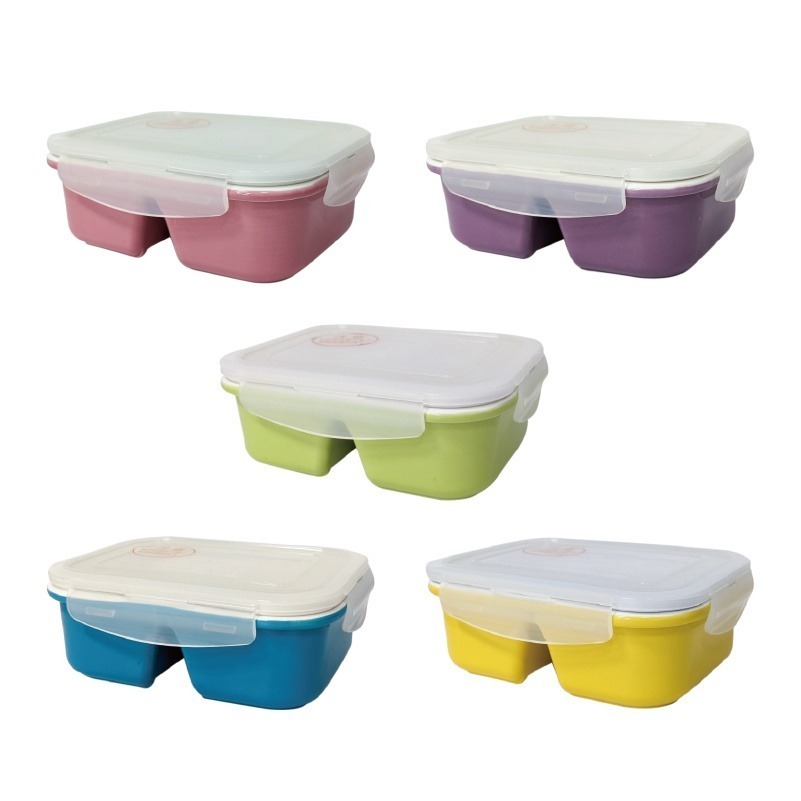 🔥油切底面🔥陶瓷便當盒 餐盒 便當盒 保鮮盒 分隔餐盒 隔油便當盒 便當 便當可微波 耐熱便當盒 收納保鮮盒 保鮮盒-細節圖2