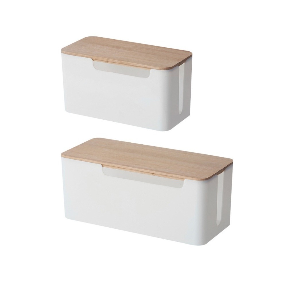 🔥台灣發貨🔥延長線收納盒 電線收集盒 集線盒 電線收納 大開口收納盒 電線收納 電源線 數據機 充電線 收納線盒-細節圖2