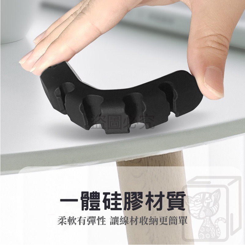 🔥五孔理線🔥集線固定器 充電線整理 集線器 五孔收納 多線材集線 收線整理 集線固定 充電線 數據線 滑鼠線-細節圖5