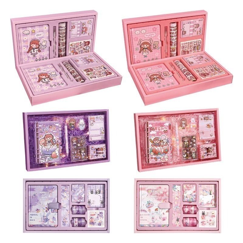 🔥賠錢出清售完即止🔥手帳本禮盒套裝 手帳貼紙 日記本 手帳筆記本 手帳膠帶 手帳 手帳禮盒 小學生禮物 兒童禮物-細節圖2