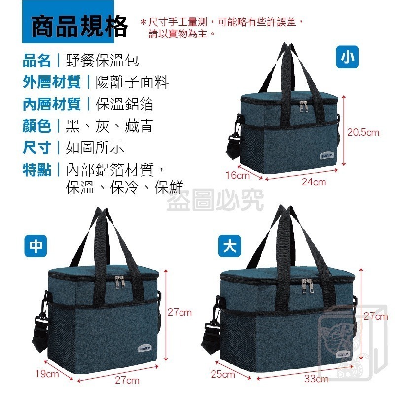 🔥711超低價🔥加厚野餐保溫包 保溫保冷袋 便當袋 收納袋 露營野餐 露營包 環保袋 飲料袋 食材保鮮 飯菜保溫-細節圖3