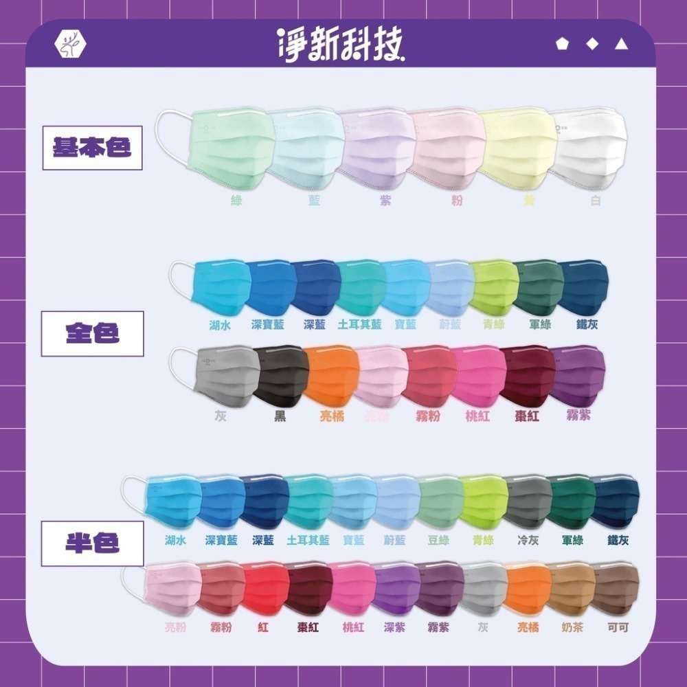 🔥淨新🔥半色 平面口罩🔥平面醫療口罩 醫療用口罩 一次性口罩 醫用口罩 台灣製醫療級口罩 成人口罩 莫蘭迪色口罩-細節圖4