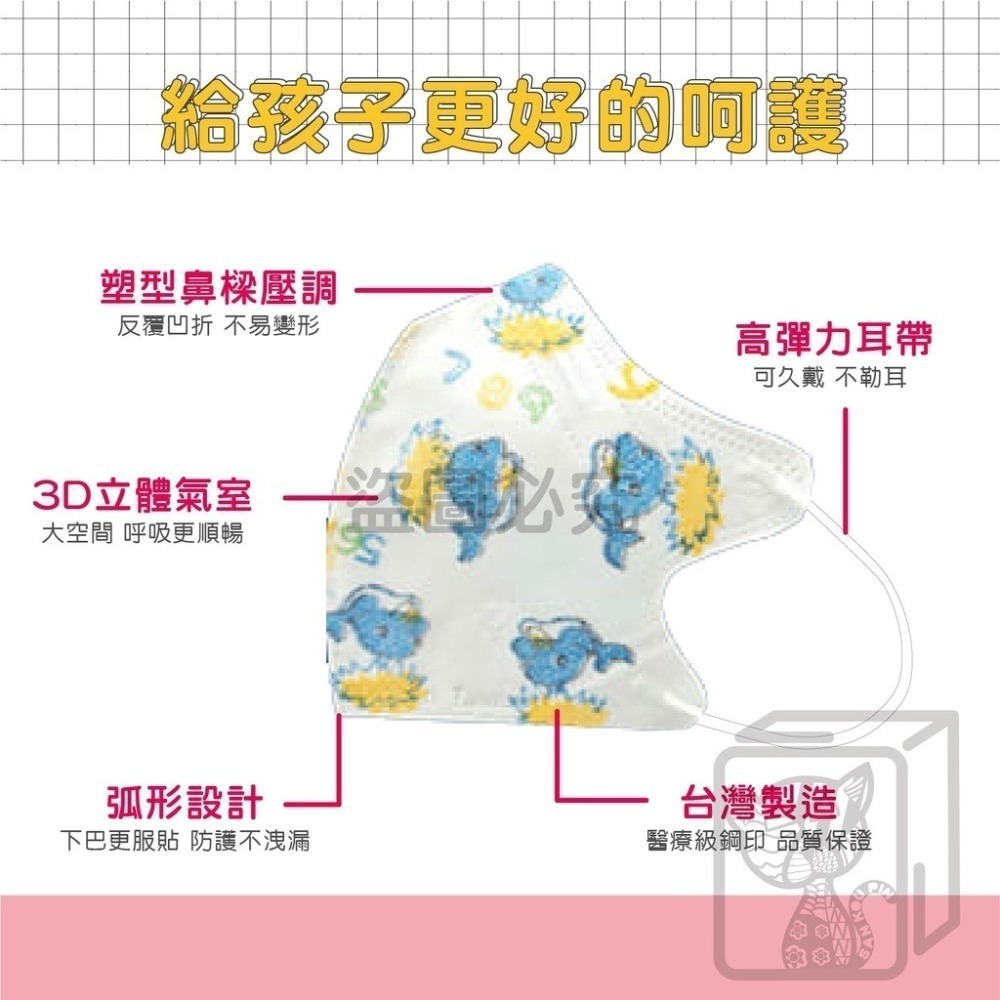 ⭐淨新⭐兒童 細耳帶⭐3D立體口罩 兒童醫療口罩 淨新口罩 兒童口罩 幼稚園口罩 超立體口罩 醫用口罩 兒童立體口罩-細節圖4