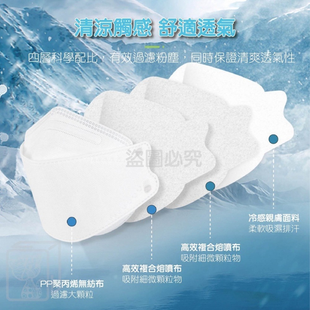 🔥台灣發貨🔥涼感KF94口罩 冰涼透氣口罩 魚嘴口罩 柳葉口罩 KF94口罩 魚型口罩 4D立體口罩 冰絲涼感口罩R-細節圖7