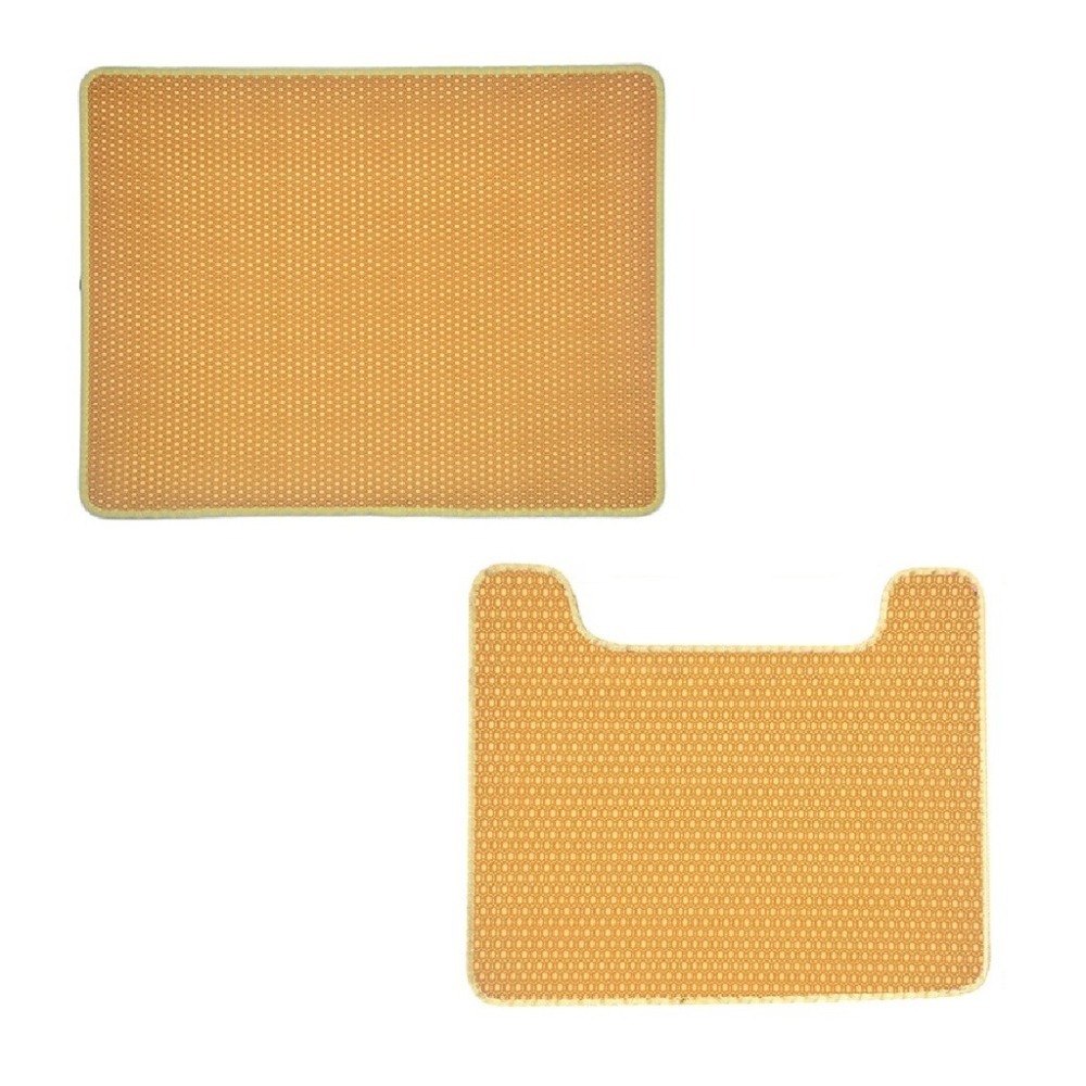 🔥防貓砂到處掉🔥雙層貓砂墊 加大貓砂墊 U型貓砂墊 落砂墊 蜂巢漏砂墊 貓砂墊 集貓砂墊 貓沙墊 雙層防水 貓砂-細節圖2