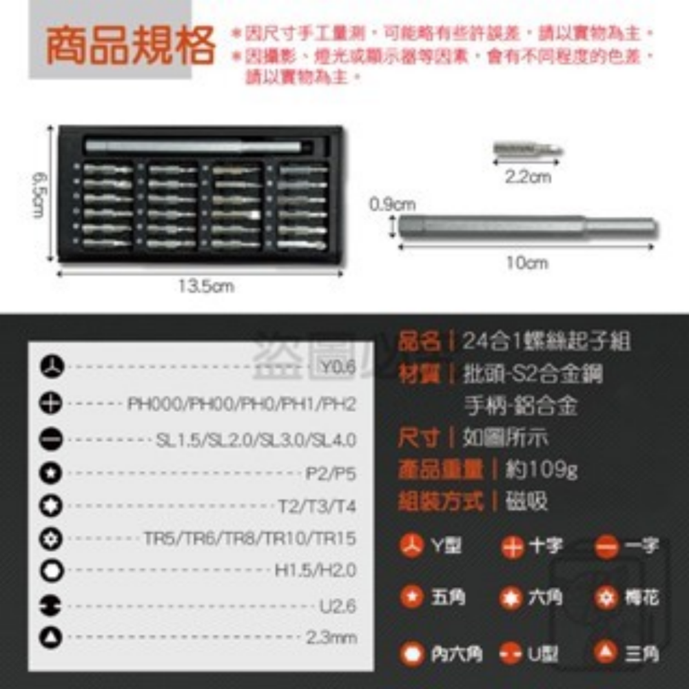 🔥24合1🔥螺絲組 精密螺絲刀 維修工具 工具套件家用工具組 鋁合金螺絲起子 多功能螺絲起子 精修螺絲刀 磁力螺絲-細節圖3