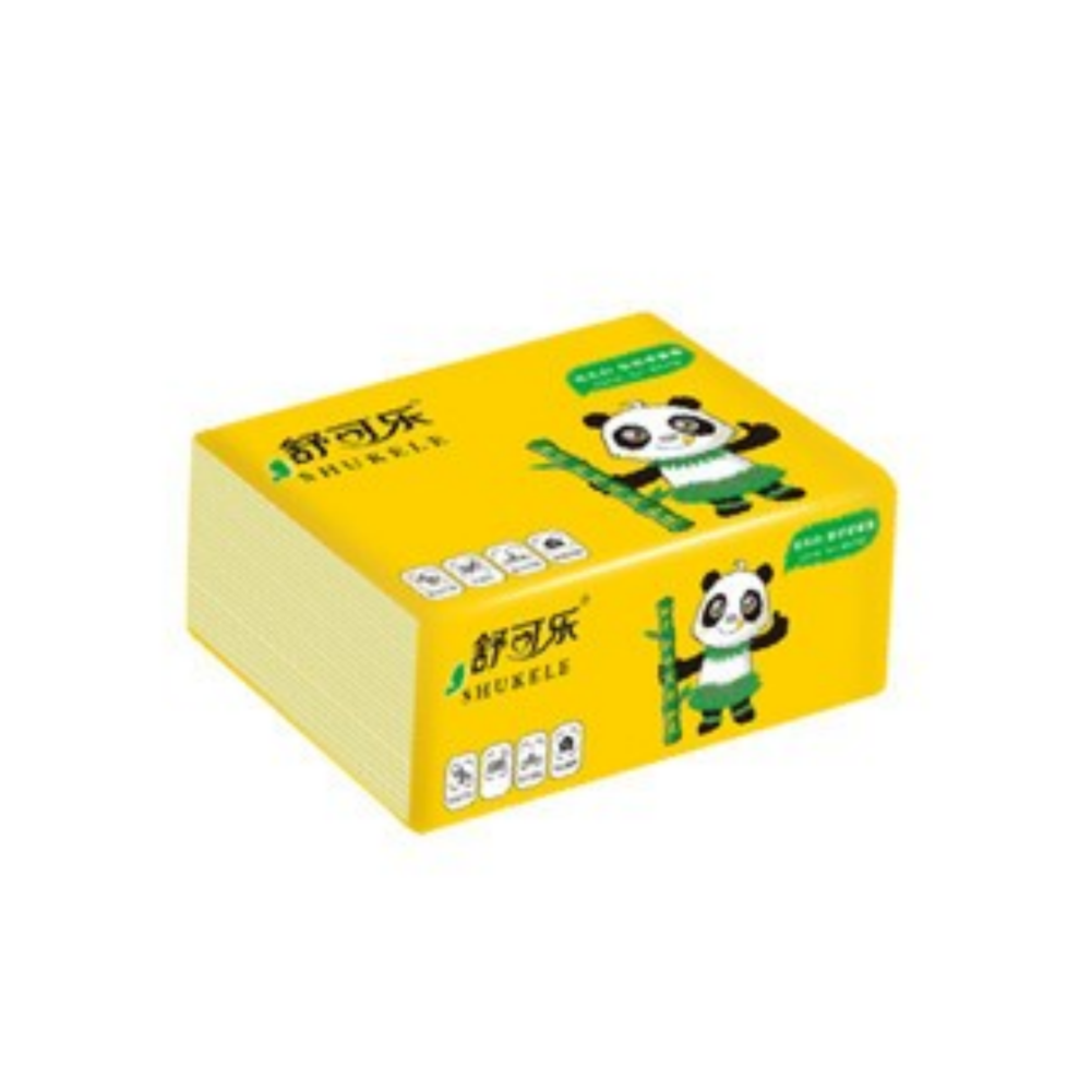 🐼4層加厚🐼舒可樂抽紙 60抽紙巾 240張竹纖維 原生竹漿 衛生紙 抽紙 紙巾 小包裝 竹漿抽紙 單包衛生紙-細節圖2
