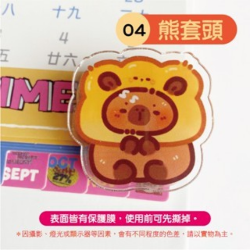 🔥雙面圖案🔥卡皮巴拉PP夾 水豚便籤夾 便條夾 小夾子 卡通封口夾 固定夾 水豚 卡皮巴拉 資料夾 裝飾夾 封口夾-規格圖7