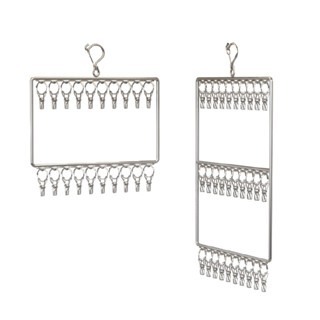 🔥更省空間🔥不鏽鋼晾襪架 不鏽鋼晾曬架 襪子夾 雙層襪子夾 20夾 30夾 晾衣夾 曬衣架 內衣晾曬 多功能晾曬夾-細節圖2