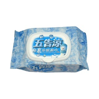 🔥清涼極致🔥五告涼極寒涼感濕巾 30抽 帶蓋濕紙巾 涼感濕巾 薄荷清涼濕紙巾 濕紙巾 降溫濕巾 體感涼爽 奈森克林-細節圖2