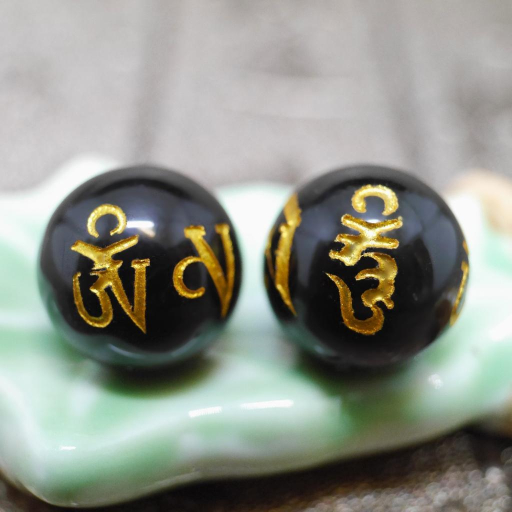 六字真言黑曜石 台灣現貨天天出貨、#心經、#辟邪、#開運、#硃砂手鏈、#黑曜石、#招財，#六字真言 #心經、#辟邪 30-細節圖2