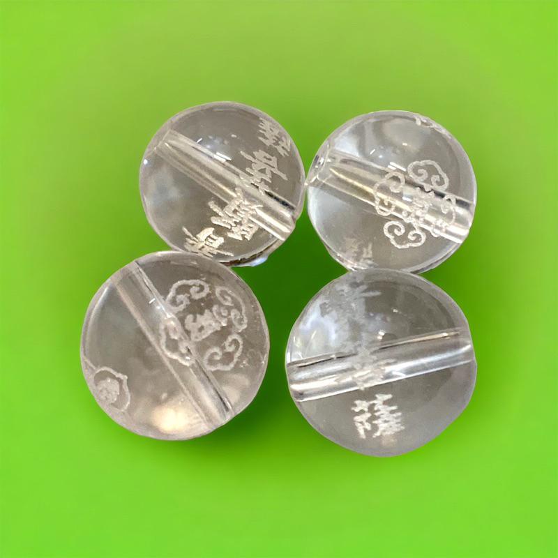 普賢菩薩白水晶散珠 台灣現貨天天出貨 雕刻系列、#心經、#辟邪、#開運、#硃砂手鏈、#黑曜石、#招財，#普賢-細節圖3