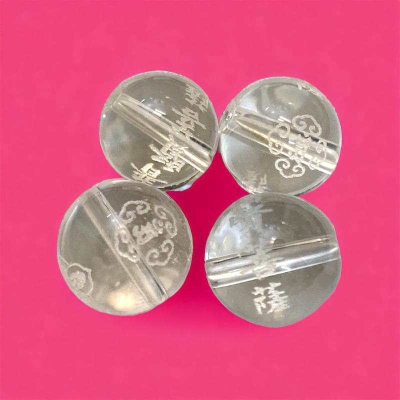 普賢菩薩白水晶散珠 台灣現貨天天出貨 雕刻系列、#心經、#辟邪、#開運、#硃砂手鏈、#黑曜石、#招財，#普賢-細節圖4