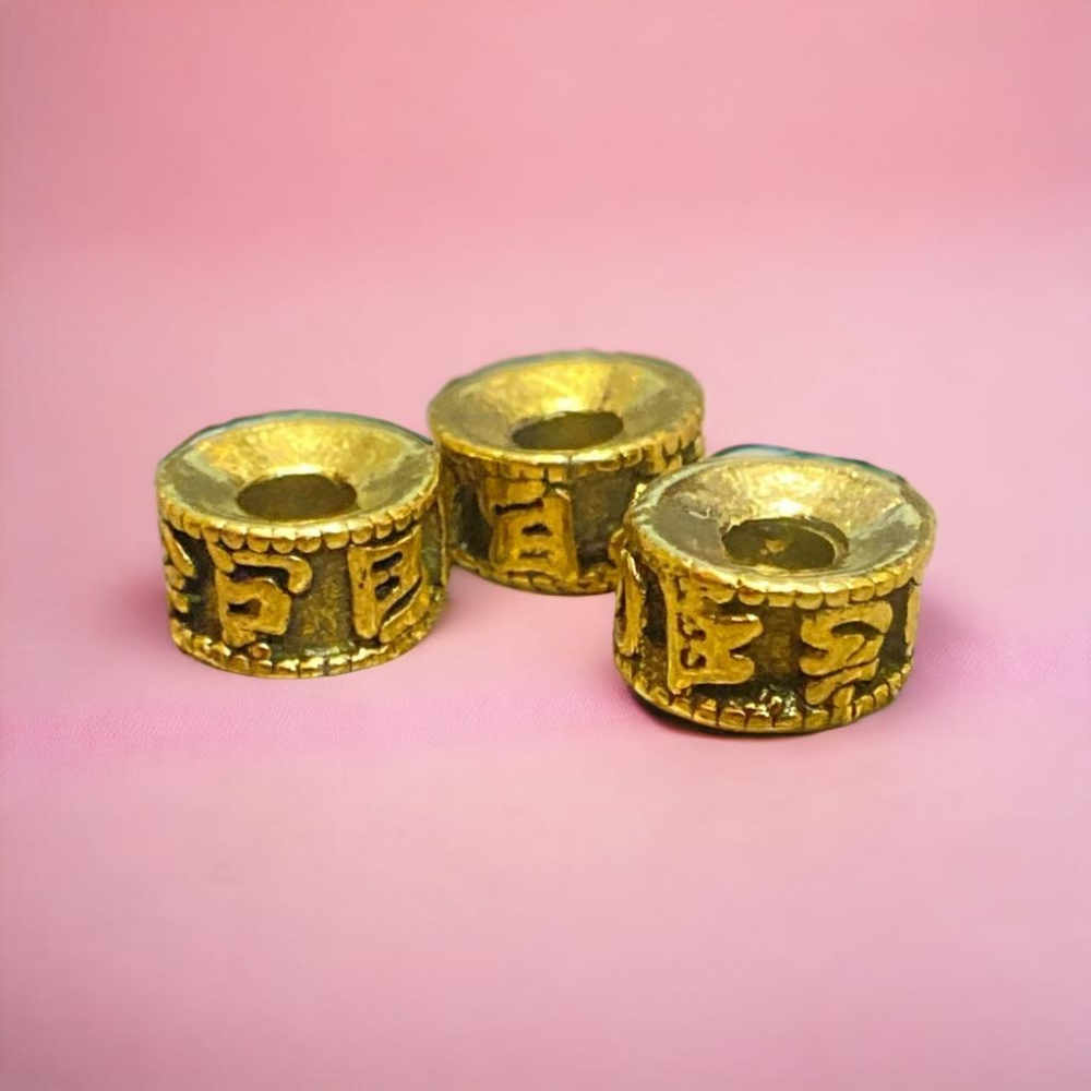 六字大明咒藏銀隔片(鍍古銅色) - 避邪、招好運、正能量、六字箴言、六字真言、六字箴言藏銀隔珠、頭飾配件、定位珠 30-細節圖2
