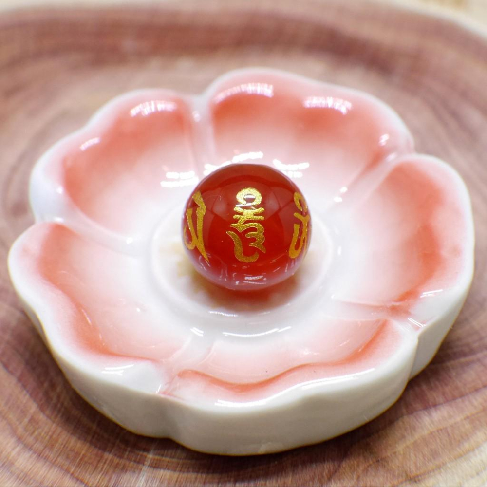 五行珠-六字真言紅瑪瑙有孔串珠 台灣現貨天天出貨、#心經、#辟邪、#開運、#硃砂手鏈、#黑曜石、#招財，#五行珠-細節圖7