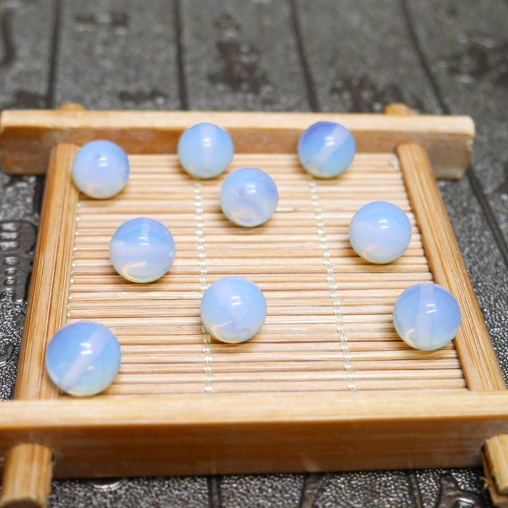 蛋白石 散珠(人工) - 蛋白石圓珠、蛋白石珠子、蛋白石水晶、蛋白石串珠-細節圖3