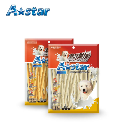 【福爾摩沙寵物精品】A Star 牛奶/起司潔牙嚼嚼棒袋裝 潔牙骨｜360g