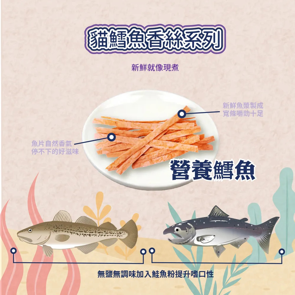 【福爾摩沙寵物精品】Armonto 貓專用無鹽無調味鱈魚香絲-細節圖2